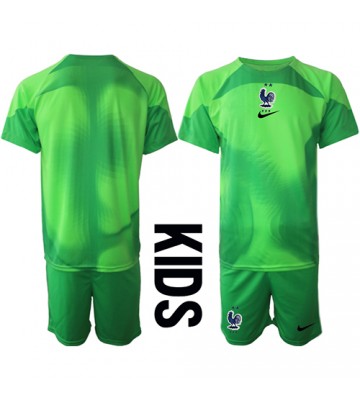 Frankrig Målmand Udebanesæt Børn VM 2022 Kort ærmer (+ korte bukser)